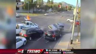 Red light runner causes multiple vehicle accident