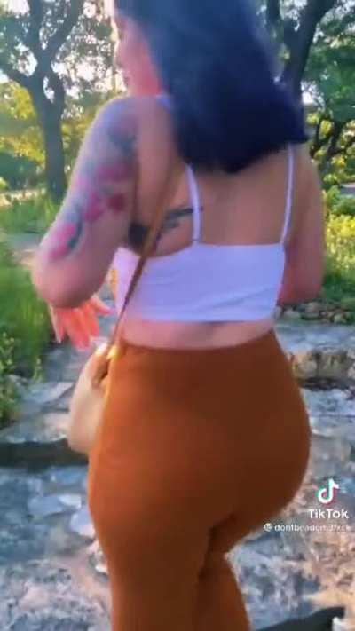 Walking behind her must be fun