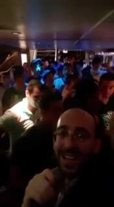 An orthodox Jewish Camp on a night boat trip were singing and dancing, the captain interrupted and told him in his 25 years driving a boat he never had his boat shake so much and so much noise, them thinking it’s a compliment started chanting the captains