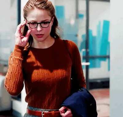 Secretary [Melissa Benoist] when she hears people talking about how cameras caught someone having sex in office after hours…