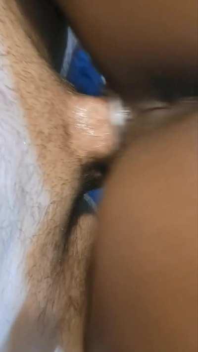 Look at my 19 year old ebony friend cream on cock