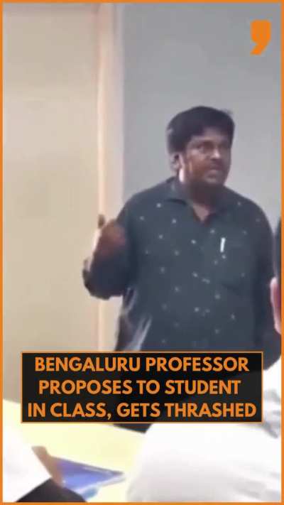 Professor Mohammad Abdul proposes to a girl in his class, her classmates thrash him