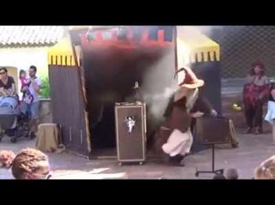 The flaming sock trick.