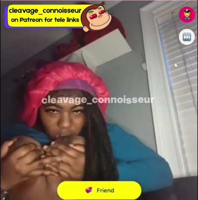 18 year old ebony spits on tits! (monkey wins)