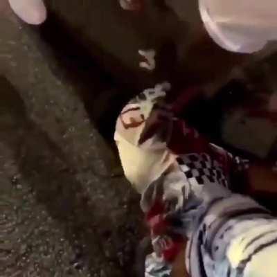 This girl slept him with a slap.