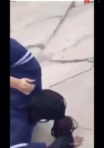 Ground and pound + tits