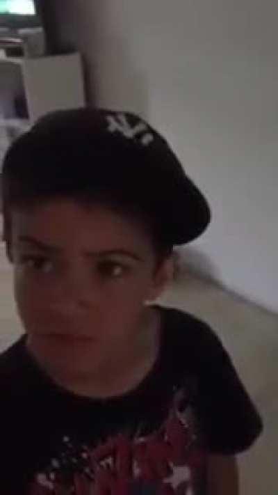 Kid shaved his eyebrows but sister gave him some new ones