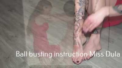 Ball busting instruction Miss Dula 