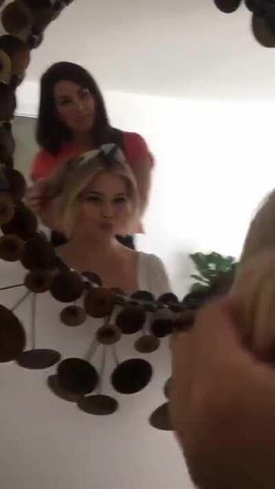 Liv getting prepped for her photoshoot