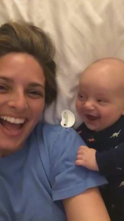 Baby can’t believe it’s seeing two mommies