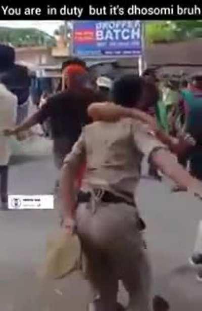 Indian policeman joins in the festivities
