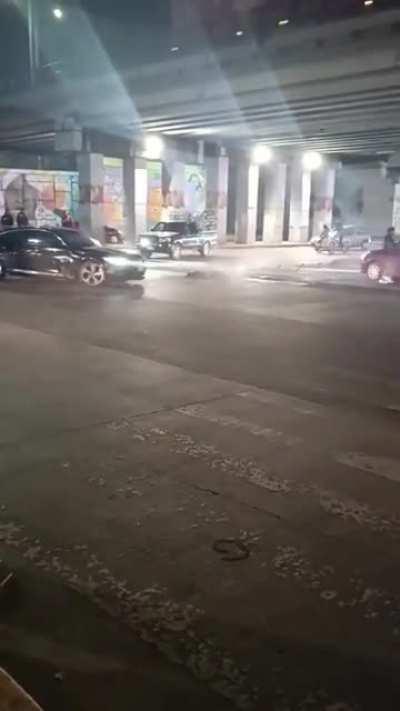 pure chaos and some dude gets run over