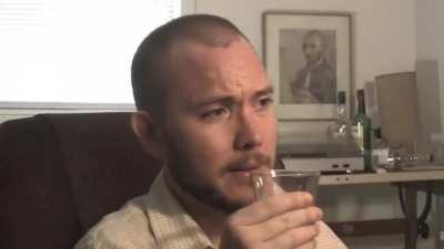 32 years old guy is talking to his 12 years old self