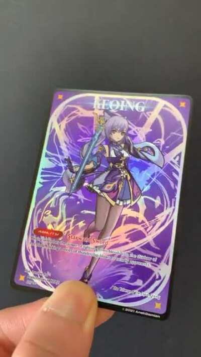 I made a Keqing holo card. What do you think? 😊