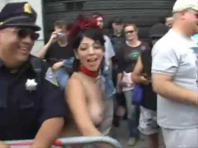 Nude woman at Folsom Street Fair