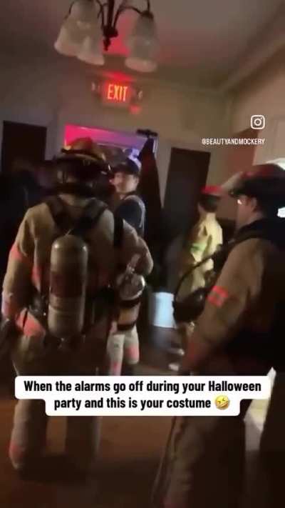 When the fire alarm goes off at a Halloween party