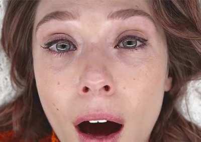 Elizabeth Olsen when she feels you busting deep inside her