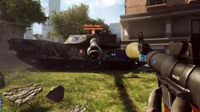 I love armored viechles driving next to each other.