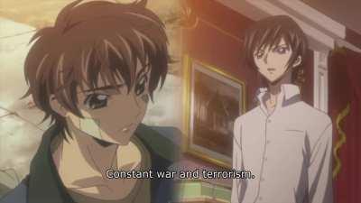 Lelouch and Suzaku talk about the world