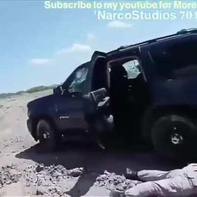 Mexican Marines exchanging gun fire with Cartel Members.. they eventually surrender.