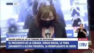 Asumió el reemplazo del diputado Ameri (chupa teta) y es igual de impresentable