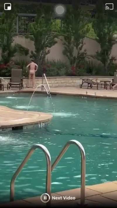 This video of someone taking a shit in pool area was posted in local facebook group