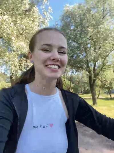 Flashing my boobies for cute stranger