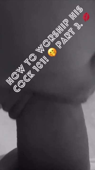 How to worship his cock 101. 👀💋 3. Slurp that greedy tongue up and down his shaft and balls, then slap the tip of his juicy cock on your greedy tongue, before you devour it right down your slutty throat! 🔥💦