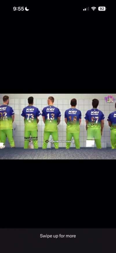 RCB players in a dick measuring contest