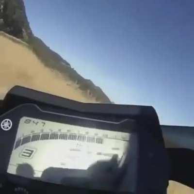 Riding a bike at high speed