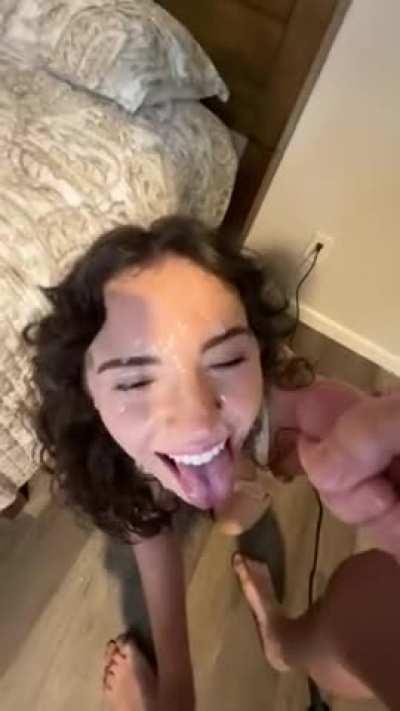 Doggy and facial on her face.