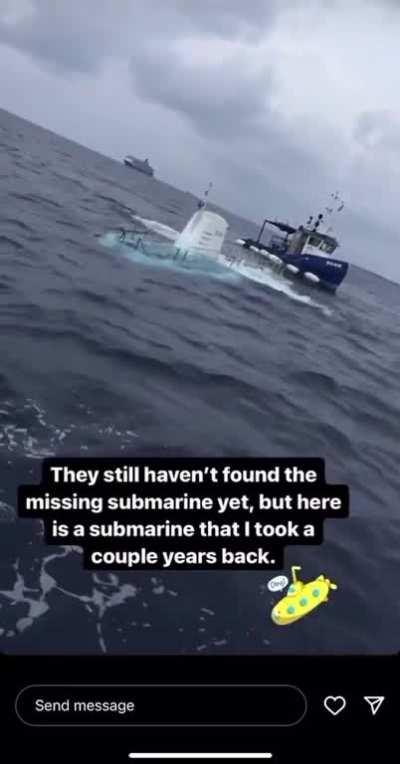 This was a girls Instagram that I personally know. She used the submarine tragedy to make an opportunity about herself. The cute music kills me