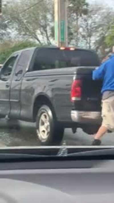 Pepper Spray Road Rage Window Punch