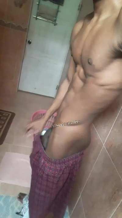 (M) after workout about to shower