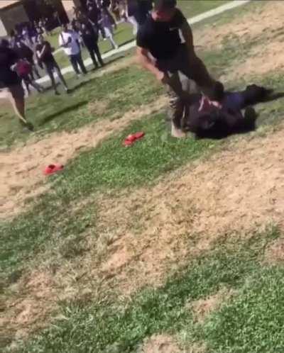 Tan belt warrior takes down two small teenagers.