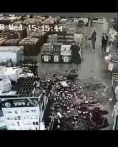 Elbowing the wine display