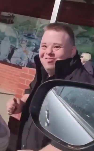 Picking up brother from work