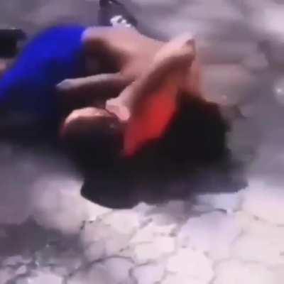 Kid knocks himself out in street fight