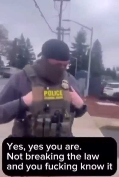 Unstable ICE Goons threaten citizen with arrest for looking at them