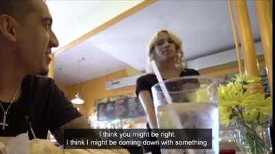 Waitress Khloe Serves a Great Lunch Special