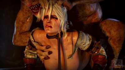Ciri captured and pounded (Shirami) [The Witcher]