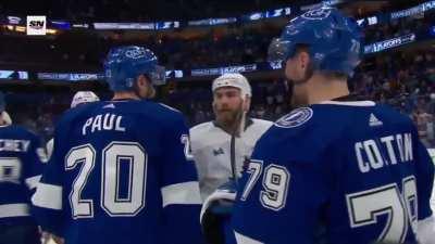 [TOR vs TBL] Extended clip of Tavares' series winner, replays, and the handshake line between the Leafs and Lightning