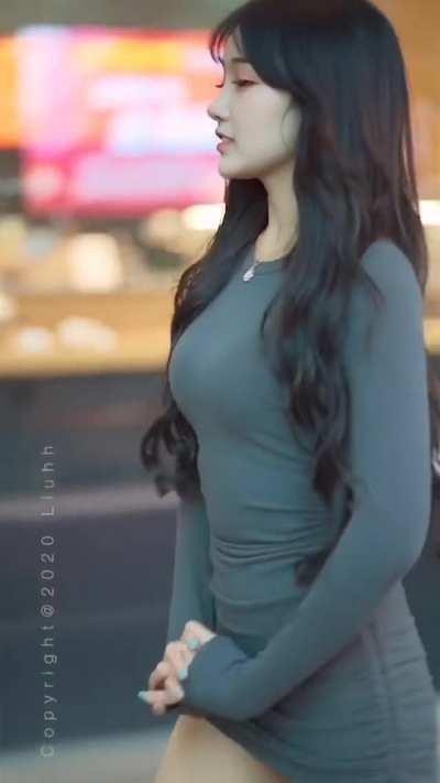 Tight dress and thigh highs