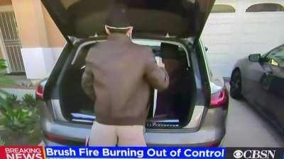 This poor guy on the news this morning, saving his most prized possession because of a fire