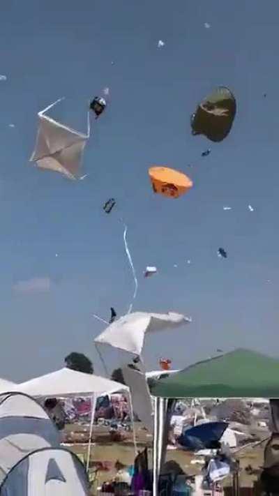 All the tents just floated away