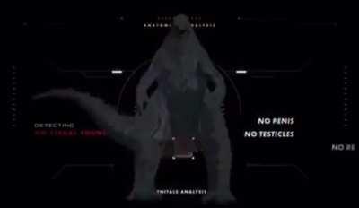 Godzilla with no male genitals
