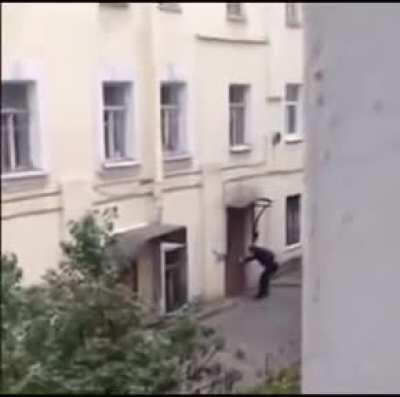 some use their hands to opens doors. some use their feet. but there is another way