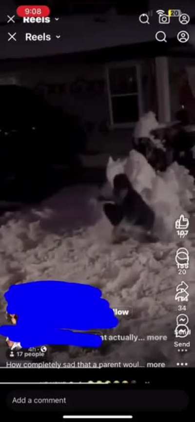 Family destroys snowmen during once in a lifetime snow event in south USA.