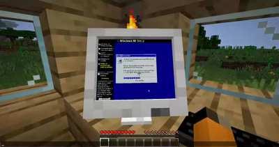 Did he just order PC parts via satellite internet, gets them airdropped by a rocket drone, build a PC, installed Windows 98 to play DOOM in freaking Minecraft?