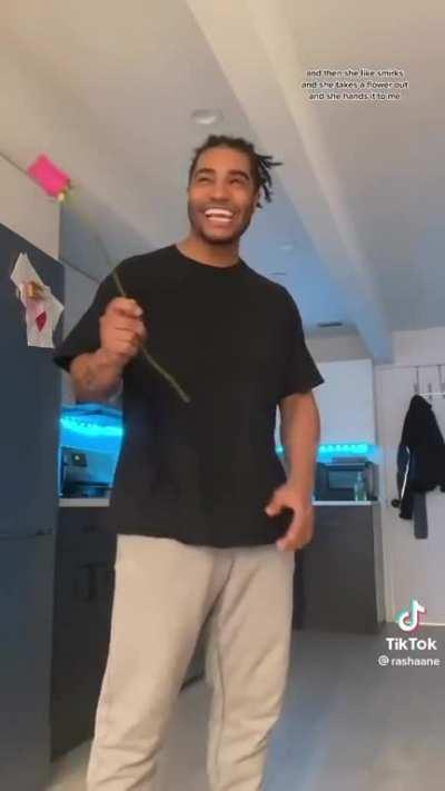 He's so cute after receiving a gift